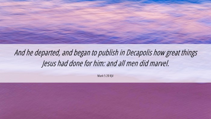 Picture 06 - Mark 5:20 KJV Desktop Wallpaper - And he departed, and began to publish in - Desktop Bible Verse Wallpaper