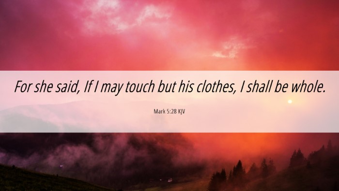 Picture 06 - Mark 5:28 KJV Desktop Wallpaper - For she said, If I may touch but his clothes, I - Desktop Bible Verse Wallpaper
