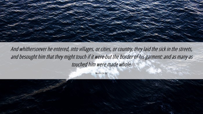 Picture 06 - Mark 6:56 KJV Desktop Wallpaper - And whithersoever he entered, into villages, or - Desktop Bible Verse Wallpaper