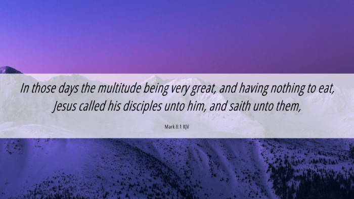 Picture 06 - Mark 8:1 KJV Desktop Wallpaper - In those days the multitude being very great, and - Desktop Bible Verse Wallpaper