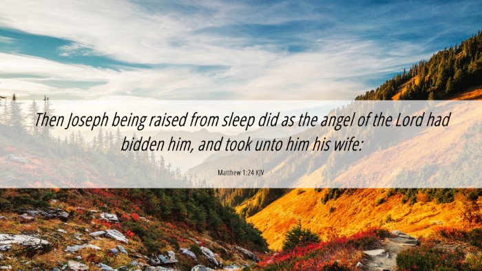 Picture 06 - Matthew 1:24 KJV Desktop Wallpaper - Then Joseph being raised from sleep did as the - Desktop Bible Verse Wallpaper