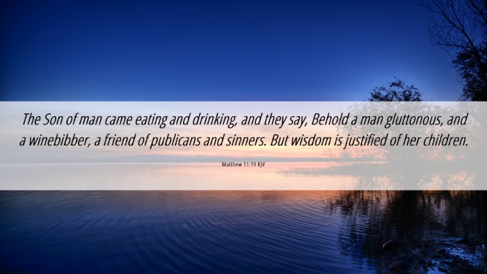 Picture 06 - Matthew 11:19 KJV Desktop Wallpaper - The Son of man came eating and drinking, and they - Desktop Bible Verse Wallpaper
