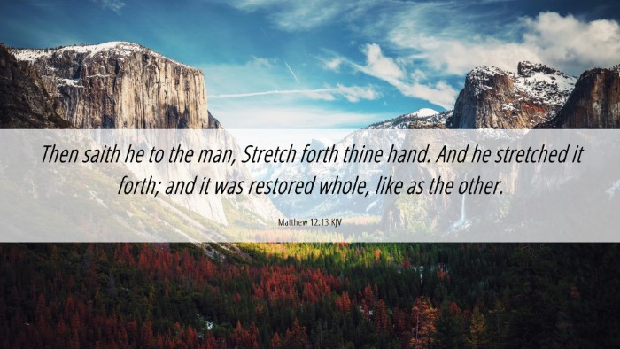 Picture 06 - Matthew 12:13 KJV Desktop Wallpaper - Then saith he to the man, Stretch forth thine - Desktop Bible Verse Wallpaper