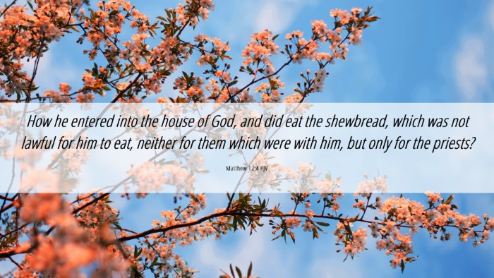 Picture 06 - Matthew 12:4 KJV Desktop Wallpaper - How he entered into the house of God, and did eat - Desktop Bible Verse Wallpaper