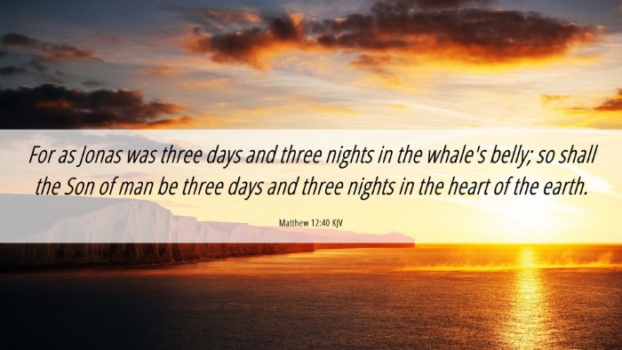 Picture 06 - Matthew 12:40 KJV Desktop Wallpaper - For as Jonas was three days and three nights in - Desktop Bible Verse Wallpaper