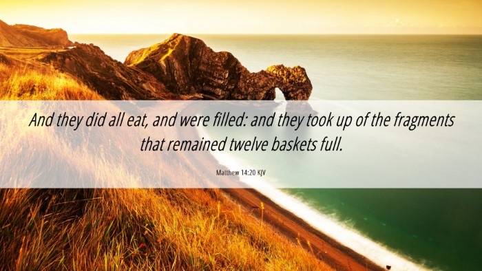 Picture 06 - Matthew 14:20 KJV Desktop Wallpaper - And they did all eat, and were filled: and they - Desktop Bible Verse Wallpaper