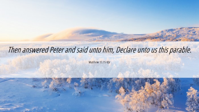 Picture 06 - Matthew 15:15 KJV Desktop Wallpaper - Then answered Peter and said unto him, Declare - Desktop Bible Verse Wallpaper