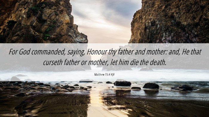 Picture 06 - Matthew 15:4 KJV Desktop Wallpaper - For God commanded, saying, Honour thy father and - Desktop Bible Verse Wallpaper