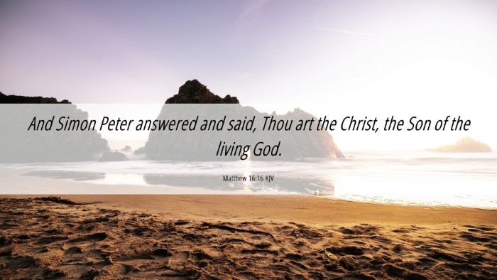 Picture 06 - Matthew 16:16 KJV Desktop Wallpaper - And Simon Peter answered and said, Thou art the - Desktop Bible Verse Wallpaper
