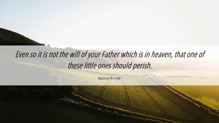 Picture 06 - Matthew 18:14 KJV Desktop Wallpaper - Even so it is not the will of your Father which - Desktop Bible Verse Wallpaper