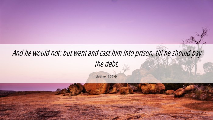 Picture 06 - Matthew 18:30 KJV Desktop Wallpaper - And he would not: but went and cast him into - Desktop Bible Verse Wallpaper