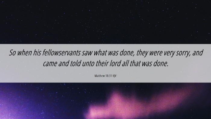 Picture 06 - Matthew 18:31 KJV Desktop Wallpaper - So when his fellowservants saw what was done, - Desktop Bible Verse Wallpaper