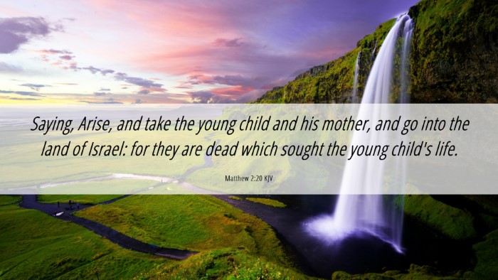 Picture 06 - Matthew 2:20 KJV Desktop Wallpaper - Saying, Arise, and take the young child and his - Desktop Bible Verse Wallpaper