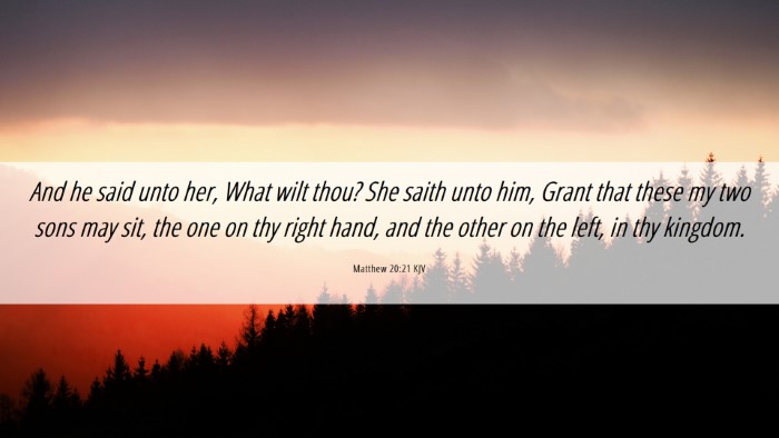 Picture 06 - Matthew 20:21 KJV Desktop Wallpaper - And he said unto her, What wilt thou? She saith - Desktop Bible Verse Wallpaper
