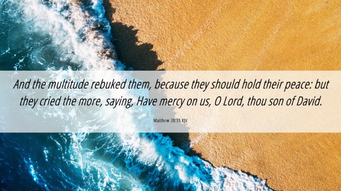 Picture 06 - Matthew 20:31 KJV Desktop Wallpaper - And the multitude rebuked them, because they - Desktop Bible Verse Wallpaper