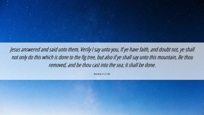 Picture 06 - Matthew 21:21 KJV Desktop Wallpaper - Jesus answered and said unto them, Verily I say - Desktop Bible Verse Wallpaper