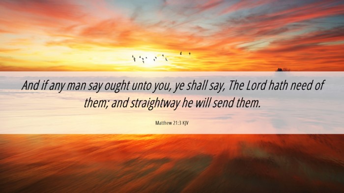 Picture 06 - Matthew 21:3 KJV Desktop Wallpaper - And if any man say ought unto you, ye shall say, - Desktop Bible Verse Wallpaper