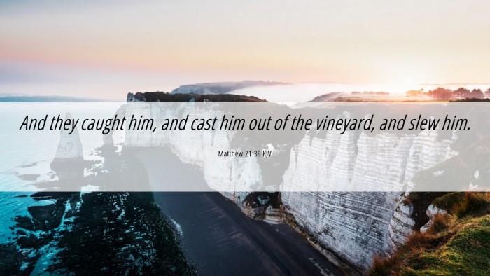 Picture 06 - Matthew 21:39 KJV Desktop Wallpaper - And they caught him, and cast him out of the - Desktop Bible Verse Wallpaper