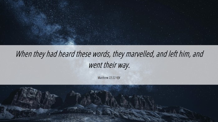 Picture 06 - Matthew 22:22 KJV Desktop Wallpaper - When they had heard these words, they marvelled, - Desktop Bible Verse Wallpaper
