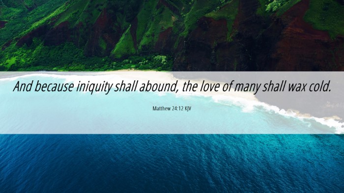 Picture 06 - Matthew 24:12 KJV Desktop Wallpaper - And because iniquity shall abound, the love of - Desktop Bible Verse Wallpaper