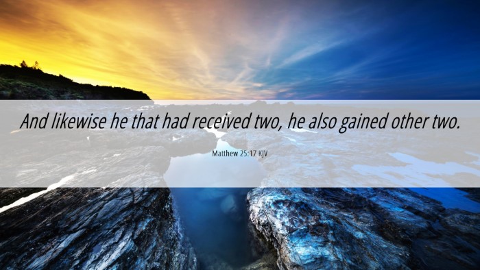 Picture 06 - Matthew 25:17 KJV Desktop Wallpaper - And likewise he that had received two, he also - Desktop Bible Verse Wallpaper