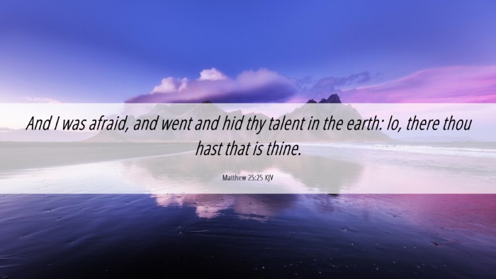 Picture 06 - Matthew 25:25 KJV Desktop Wallpaper - And I was afraid, and went and hid thy talent in - Desktop Bible Verse Wallpaper