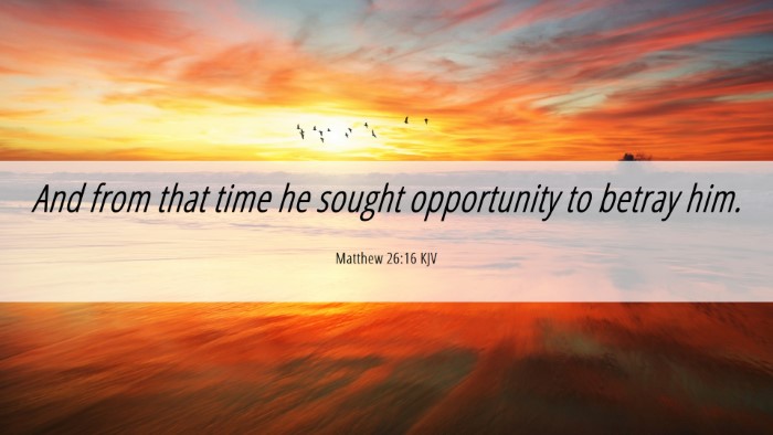 Picture 06 - Matthew 26:16 KJV Desktop Wallpaper - And from that time he sought opportunity to - Desktop Bible Verse Wallpaper