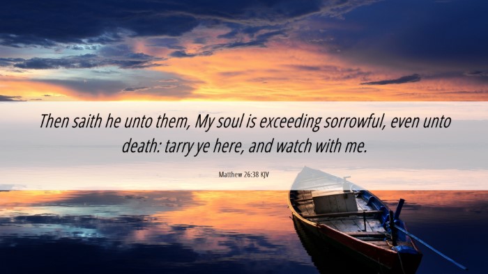 Picture 06 - Matthew 26:38 KJV Desktop Wallpaper - Then saith he unto them, My soul is exceeding - Desktop Bible Verse Wallpaper