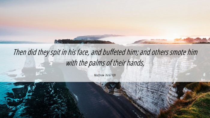 Picture 06 - Matthew 26:67 KJV Desktop Wallpaper - Then did they spit in his face, and buffeted him; - Desktop Bible Verse Wallpaper