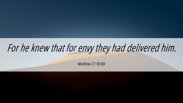 Picture 06 - Matthew 27:18 KJV Desktop Wallpaper - For he knew that for envy they had delivered - Desktop Bible Verse Wallpaper