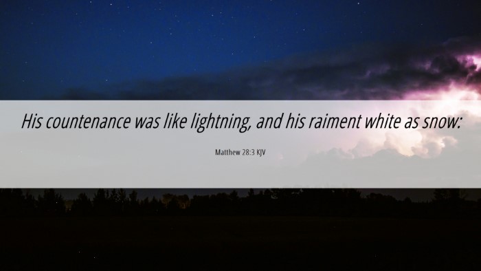 Picture 06 - Matthew 28:3 KJV Desktop Wallpaper - His countenance was like lightning, and his - Desktop Bible Verse Wallpaper
