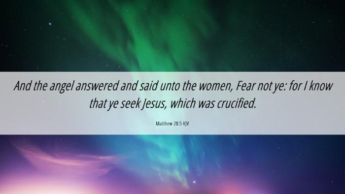 Picture 06 - Matthew 28:5 KJV Desktop Wallpaper - And the angel answered and said unto the women, - Desktop Bible Verse Wallpaper