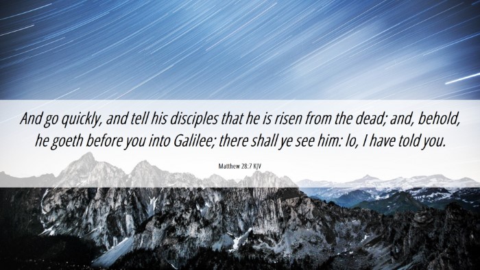Picture 06 - Matthew 28:7 KJV Desktop Wallpaper - And go quickly, and tell his disciples that he is - Desktop Bible Verse Wallpaper