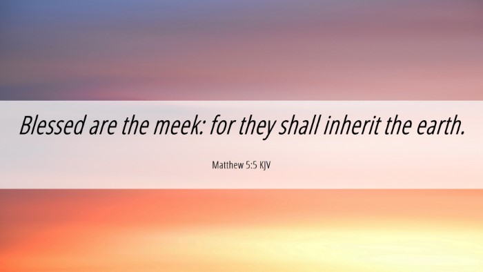 Picture 06 - Matthew 5:5 KJV Desktop Wallpaper - Blessed are the meek: for they shall inherit the - Desktop Bible Verse Wallpaper