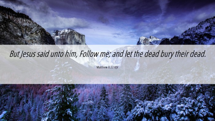 Picture 06 - Matthew 8:22 KJV Desktop Wallpaper - But Jesus said unto him, Follow me; and let the - Desktop Bible Verse Wallpaper