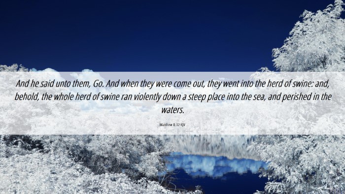 Picture 06 - Matthew 8:32 KJV Desktop Wallpaper - And he said unto them, Go. And when they were - Desktop Bible Verse Wallpaper