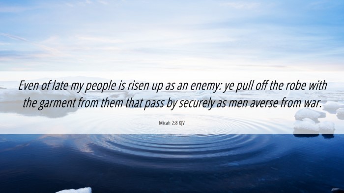 Picture 06 - Micah 2:8 KJV Desktop Wallpaper - Even of late my people is risen up as an enemy: - Desktop Bible Verse Wallpaper