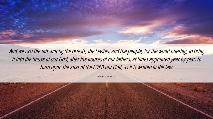 Picture 06 - Nehemiah 10:34 KJV Desktop Wallpaper - And we cast the lots among the priests, the - Desktop Bible Verse Wallpaper