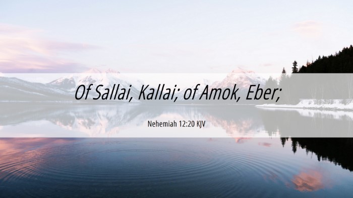 Picture 06 - Nehemiah 12:20 KJV Desktop Wallpaper - Of Sallai, Kallai; of Amok, - Desktop Bible Verse Wallpaper