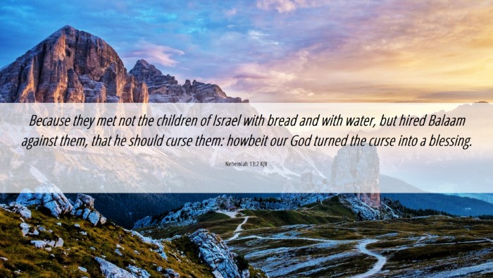 Picture 06 - Nehemiah 13:2 KJV Desktop Wallpaper - Because they met not the children of Israel with - Desktop Bible Verse Wallpaper