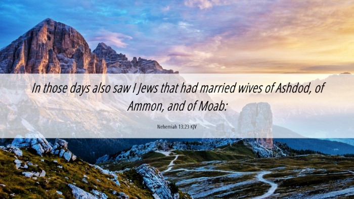 Picture 06 - Nehemiah 13:23 KJV Desktop Wallpaper - In those days also saw I Jews that had married - Desktop Bible Verse Wallpaper