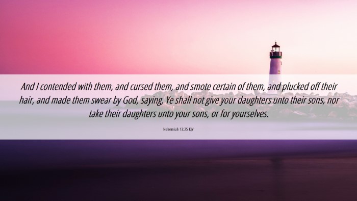 Picture 06 - Nehemiah 13:25 KJV Desktop Wallpaper - And I contended with them, and cursed them, and - Desktop Bible Verse Wallpaper