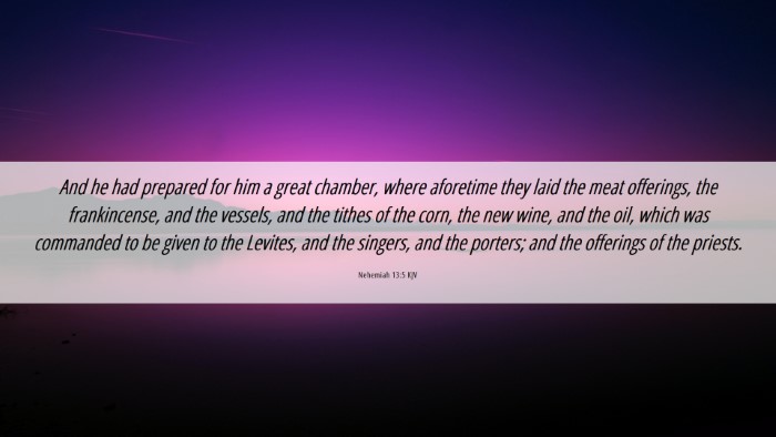 Picture 06 - Nehemiah 13:5 KJV Desktop Wallpaper - And he had prepared for him a great chamber, - Desktop Bible Verse Wallpaper