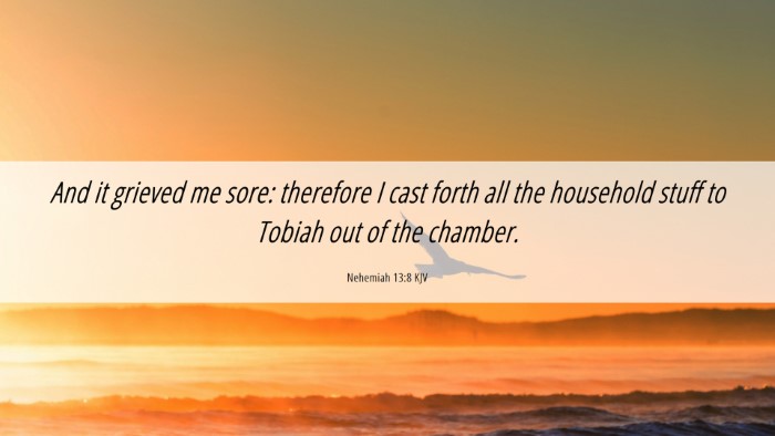 Picture 06 - Nehemiah 13:8 KJV Desktop Wallpaper - And it grieved me sore: therefore I cast forth - Desktop Bible Verse Wallpaper