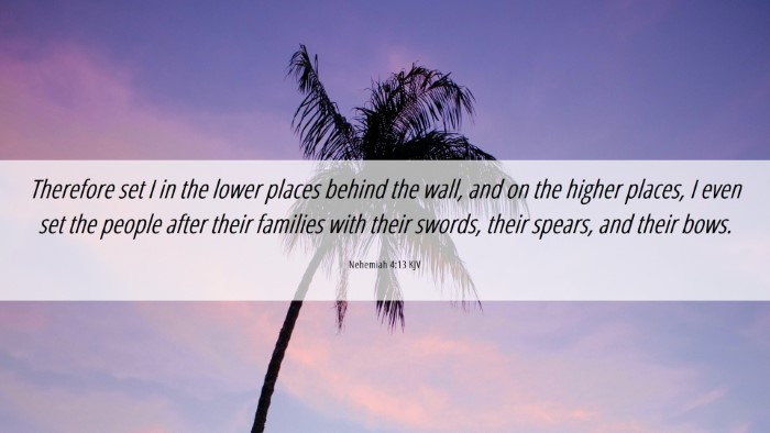 Picture 06 - Nehemiah 4:13 KJV Desktop Wallpaper - Therefore set I in the lower places behind the - Desktop Bible Verse Wallpaper
