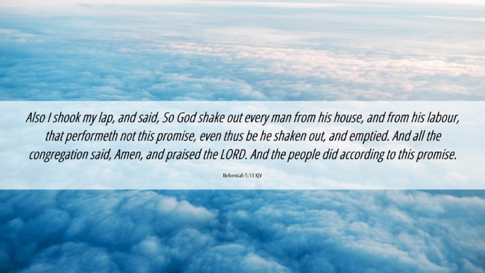 Picture 06 - Nehemiah 5:13 KJV Desktop Wallpaper - Also I shook my lap, and said, So God shake out - Desktop Bible Verse Wallpaper
