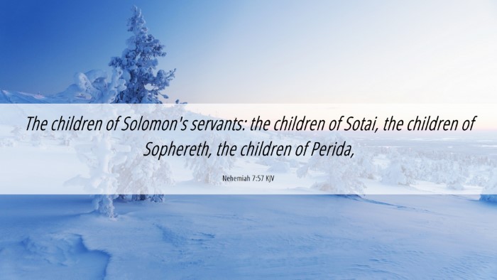 Picture 06 - Nehemiah 7:57 KJV Desktop Wallpaper - The children of Solomon's servants: the children - Desktop Bible Verse Wallpaper