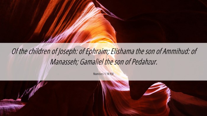 Picture 06 - Numbers 1:10 KJV Desktop Wallpaper - Of the children of Joseph: of Ephraim; Elishama - Desktop Bible Verse Wallpaper