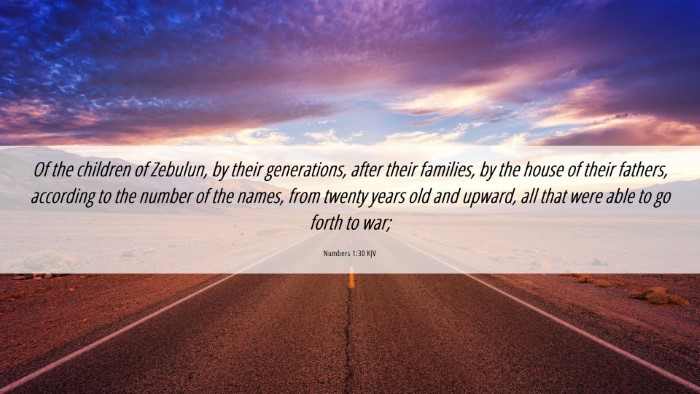 Picture 06 - Numbers 1:30 KJV Desktop Wallpaper - Of the children of Zebulun, by their generations, - Desktop Bible Verse Wallpaper