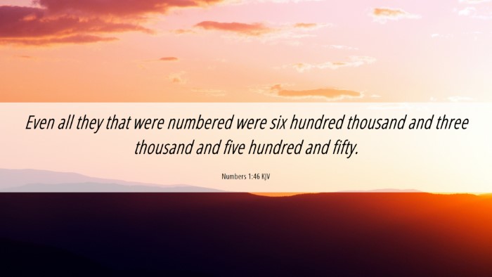 Picture 06 - Numbers 1:46 KJV Desktop Wallpaper - Even all they that were numbered were six hundred - Desktop Bible Verse Wallpaper
